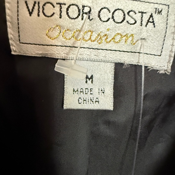 Victor Costa Occasion Black Turquoise Beaded Jacket M Western Glam Statement NWT - Picture 5 of 7